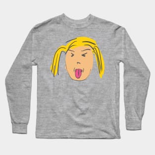 Comic Girl, Tongue Out! Long Sleeve T-Shirt